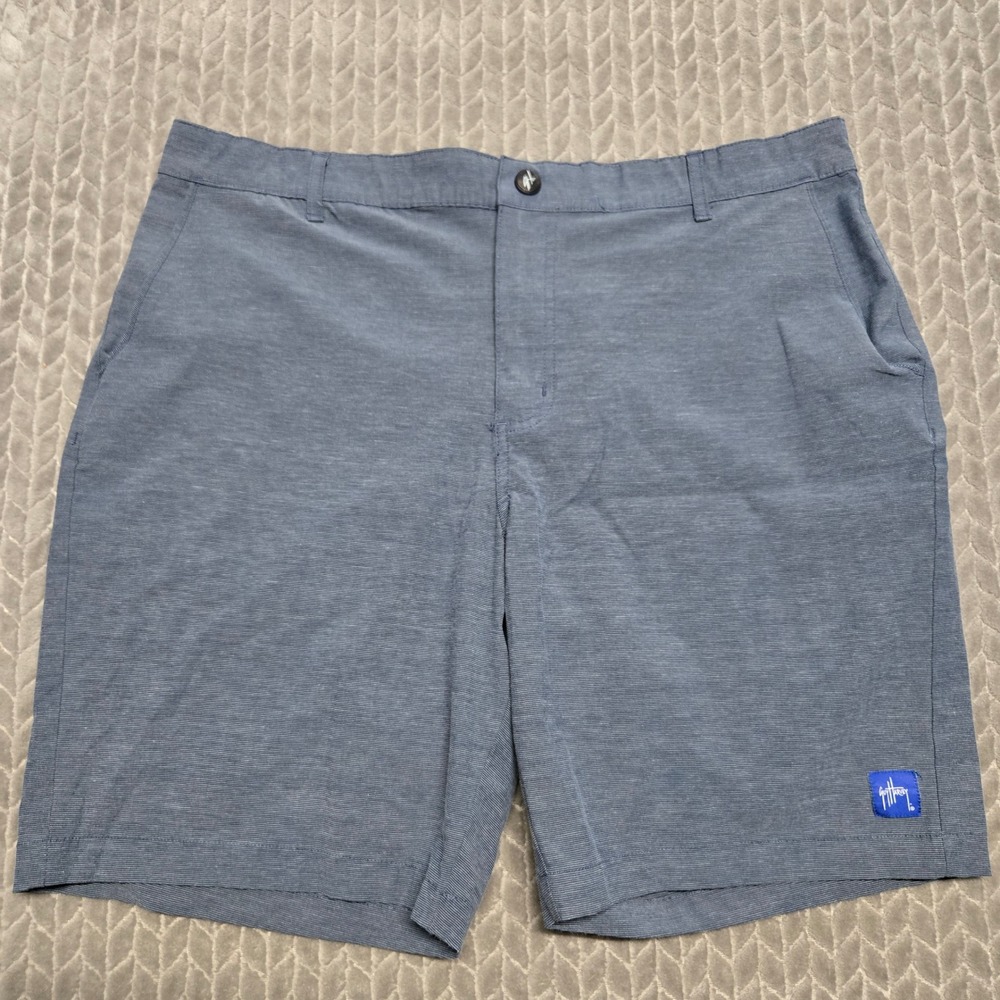 Guy Harvey Mens Blue Micro Stripe Hybrid Performance Fishing Shorts Size 36‎